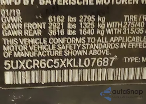 2019 BMW X5 xDrive40I z USA, uszkodzony, nr VIN 5UXCR6C5XKLL07687